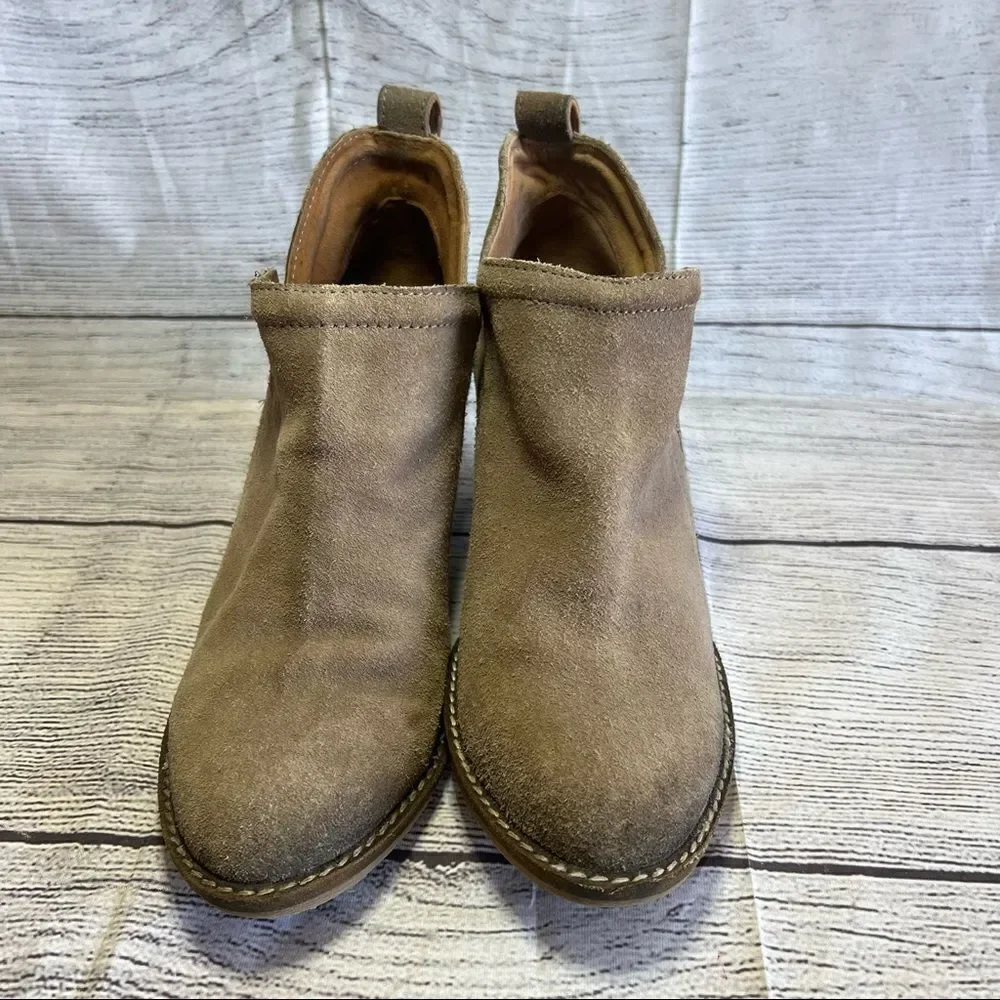 Jeffrey Campbell Women's Size 8 Rosalee Ankle Bootie Taupe Suede Western